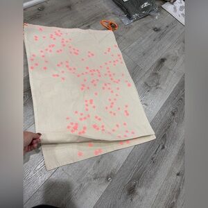 Free People Cream Tote or Drawstring Bag with Neon Pink Star Print Pack of 2